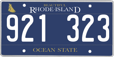 RI license plate 921323