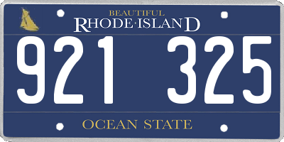 RI license plate 921325