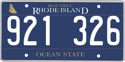 RI license plate 921326