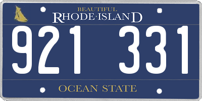 RI license plate 921331