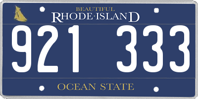 RI license plate 921333