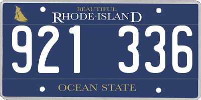 RI license plate 921336
