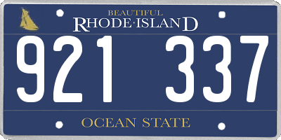 RI license plate 921337