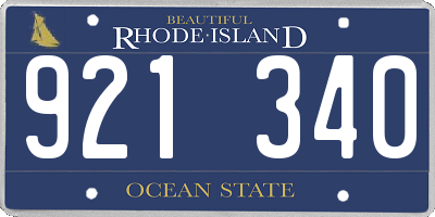 RI license plate 921340