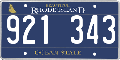 RI license plate 921343