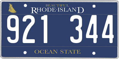 RI license plate 921344