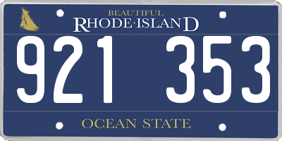 RI license plate 921353