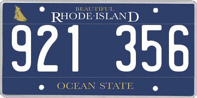 RI license plate 921356