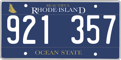 RI license plate 921357