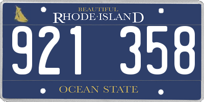 RI license plate 921358