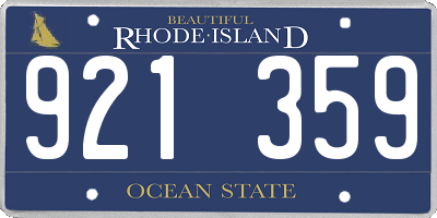 RI license plate 921359