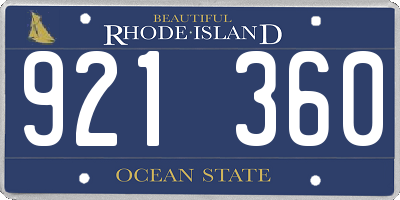 RI license plate 921360