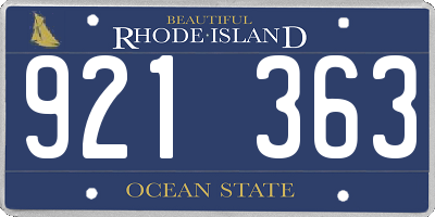 RI license plate 921363