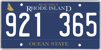 RI license plate 921365