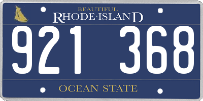 RI license plate 921368