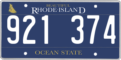 RI license plate 921374