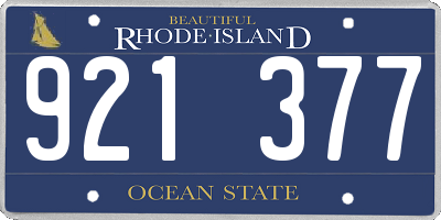 RI license plate 921377