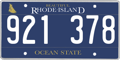 RI license plate 921378