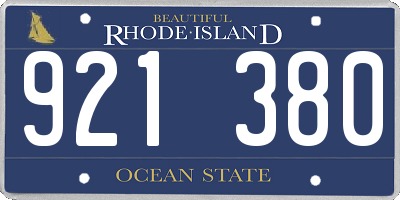 RI license plate 921380