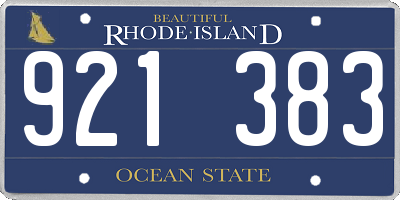 RI license plate 921383