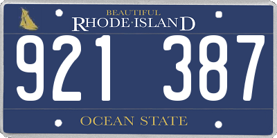 RI license plate 921387