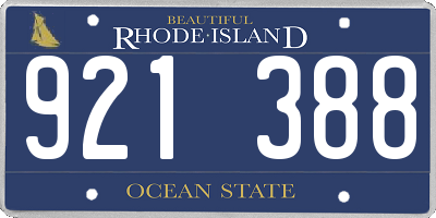 RI license plate 921388