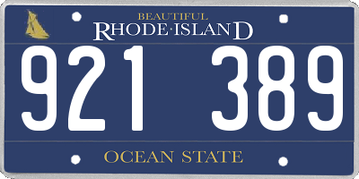 RI license plate 921389