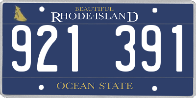 RI license plate 921391