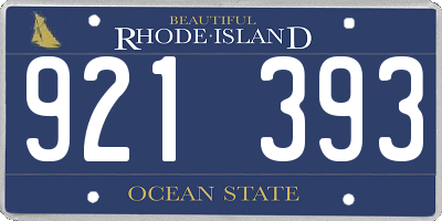 RI license plate 921393