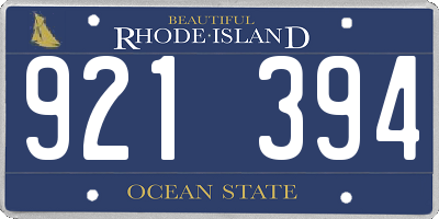RI license plate 921394