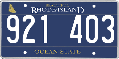 RI license plate 921403