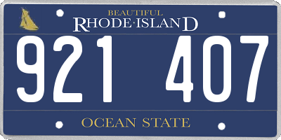 RI license plate 921407