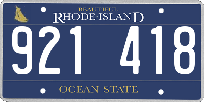 RI license plate 921418