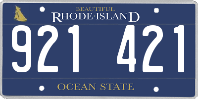 RI license plate 921421