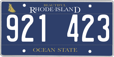 RI license plate 921423