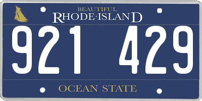 RI license plate 921429