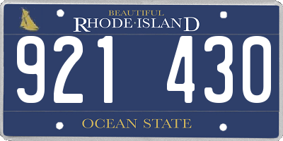 RI license plate 921430