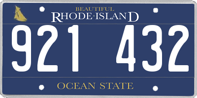 RI license plate 921432