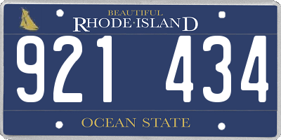 RI license plate 921434