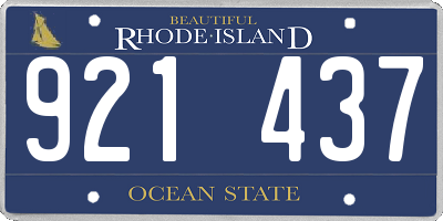 RI license plate 921437