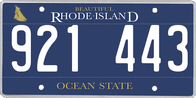 RI license plate 921443