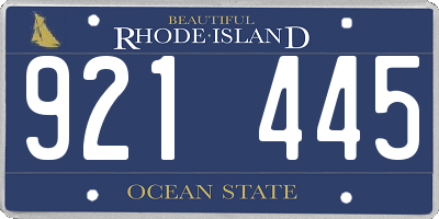 RI license plate 921445