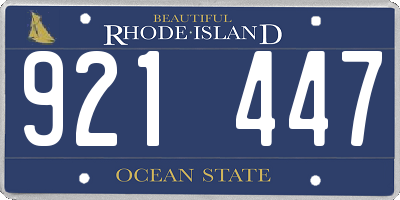 RI license plate 921447