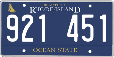 RI license plate 921451
