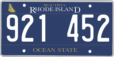 RI license plate 921452