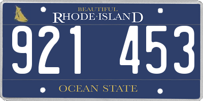 RI license plate 921453