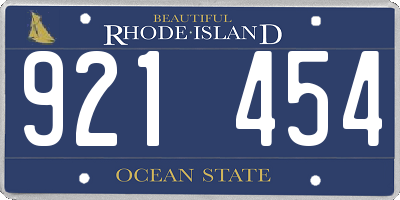 RI license plate 921454
