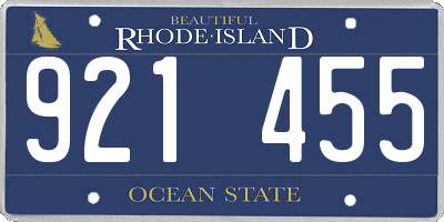 RI license plate 921455