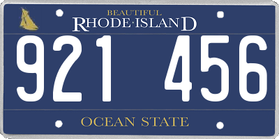 RI license plate 921456