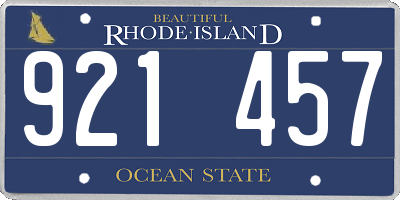 RI license plate 921457
